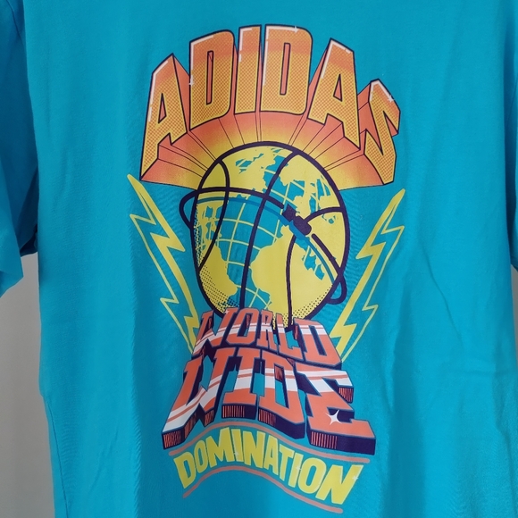 Adidas Graphic T-Shirt Basketball Tee Size Small Blue - Picture 7 of 12